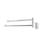 StilHaus Q16-08 Double Swivel Towel Bar, 12 Inch, Chrome